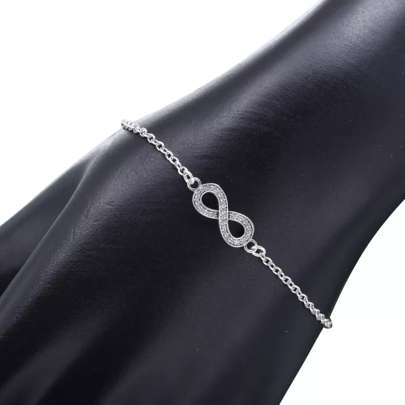 (obrázek pro) Náramek - symbol nekonečna, sterlingové stříbro, kubická zirkonie, 16cm - 590509 - Zobrazit 3