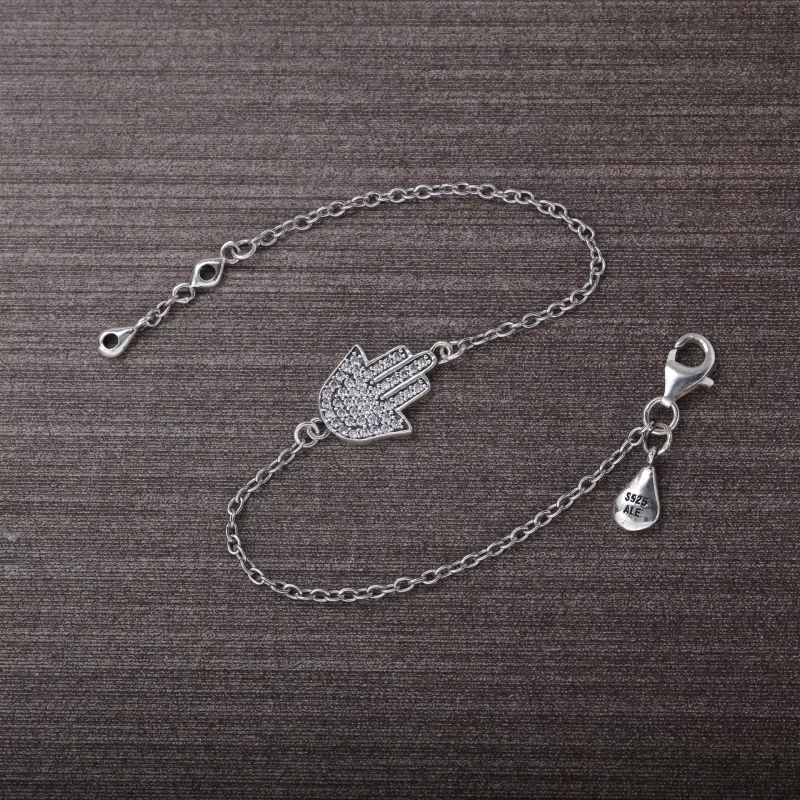 (obrázek pro) Náramek - symbol ochrany, sterlingové stříbro, kubická zirkonie, 16cm - 590505CZ - Zobrazit 2