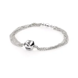 (obrázek pro) Silver bracelet, multi chain, 1 clip - PANDORA