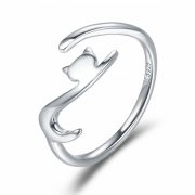 Stříbrné prsten Lepkavá Kočka SCR220 Pandora styl