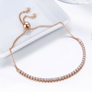 14k Pozlacené Řetízkový náramek Elegantní Doprovod SCB046, Kubická zirkonie, Pandora styl