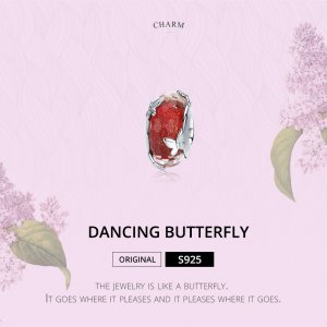 Stříbrné Přívěsek Tančící Motýl SCC1256, Murano sklo, jako Pandora