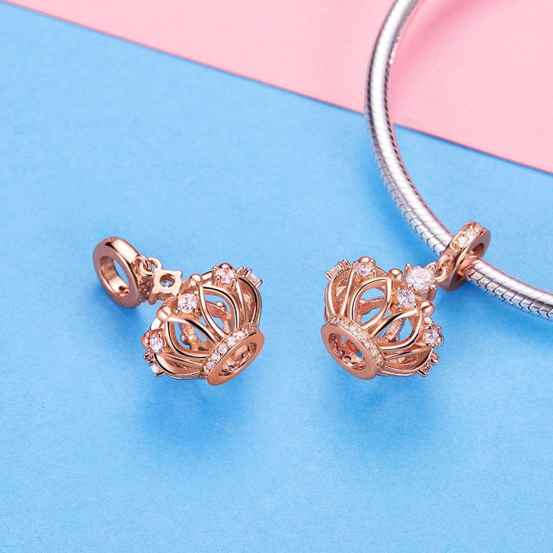 (obrázek pro) Rose Gold Přívěsek Královská Koruna SCC1121, Kubická zirkonie, Pandora styl - Zobrazit 3