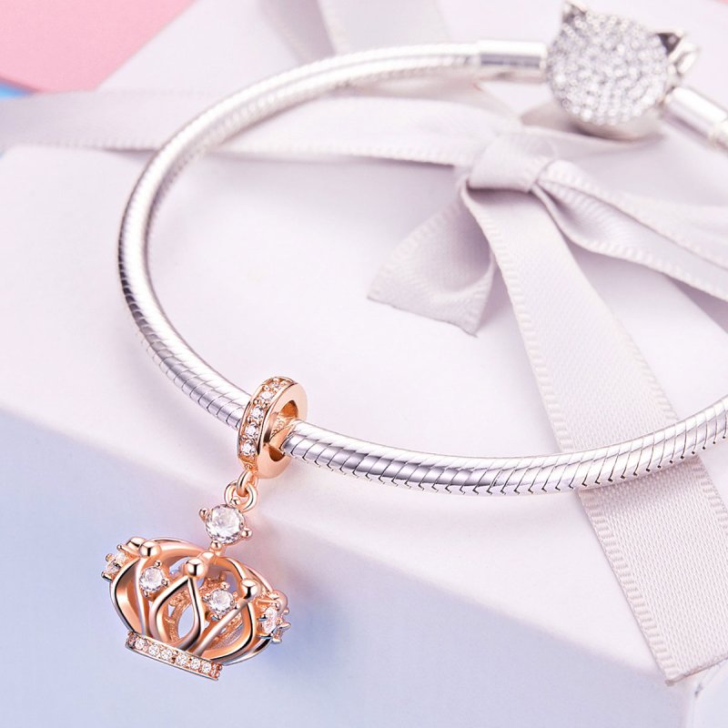 (obrázek pro) Rose Gold Přívěsek Královská Koruna SCC1121, Kubická zirkonie, Pandora styl - Zobrazit 4