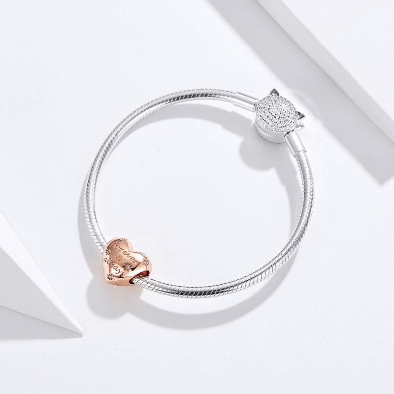 (obrázek pro) Rose Gold Přívěsek Navždy A Vždy SCC1223, Kubická zirkonie, Pandora styl - Zobrazit 4