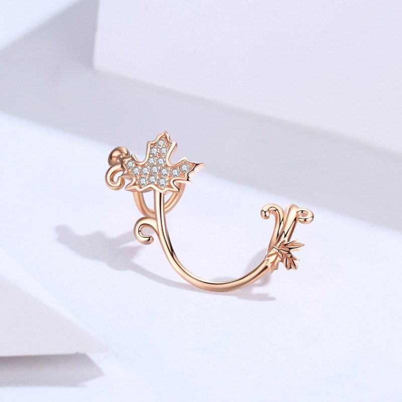 (obrázek pro) Rose Gold Přívěsek Slient Listy SCC1254, Kubická zirkonie, Pandora styl - Zobrazit 2