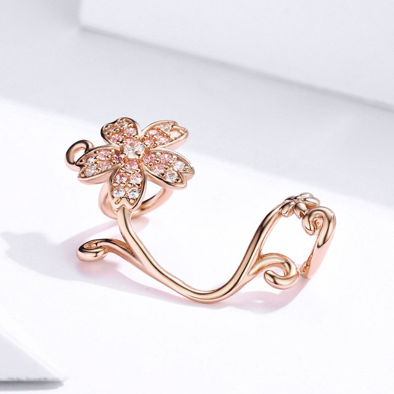 (obrázek pro) Rose Gold Visací Přívěsek Třešňové Květy SCC1033-C, Kubická zirkonie, Pandora st - Zobrazit 2