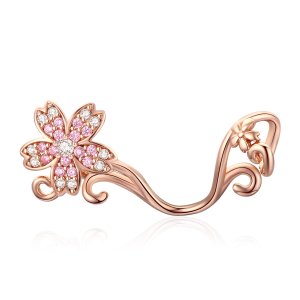 Rose Gold Visací Přívěsek Třešňové Květy SCC1033-C, Kubická zirkonie, Pandora styl (obrázek pro) Rose Gold Visací Přívěsek Třešňové Květy SCC1033-C, Kubická zirkonie, Pandora styl