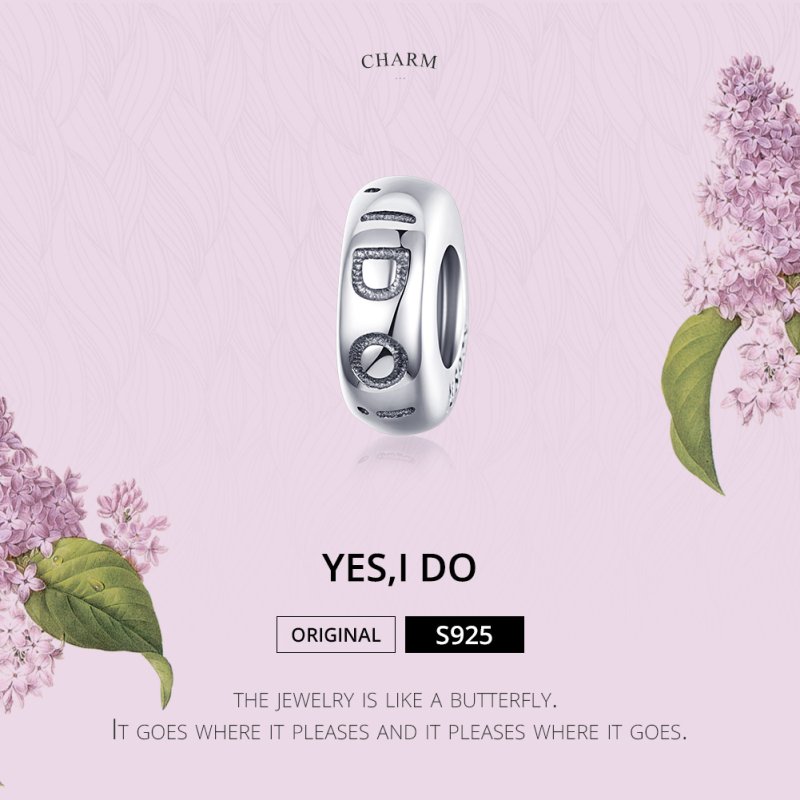 (obrázek pro) Stříbrné Oddělovací přívěsek Yes, I Do SCC1215 jako Pandora - Zobrazit 2