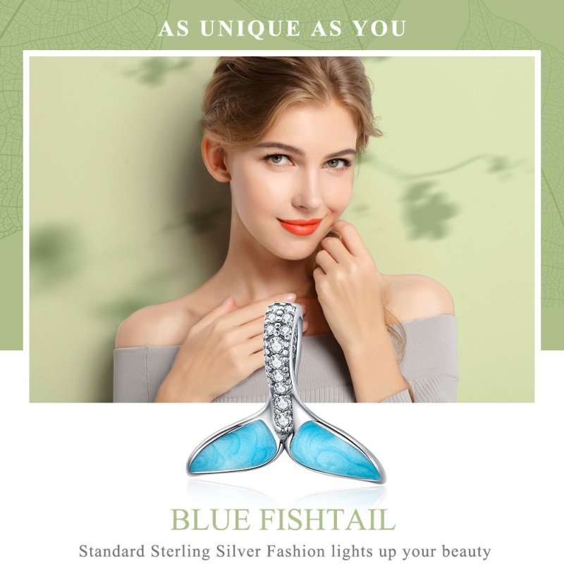 (obrázek pro) Stříbrné Přívěsek Blue Fishtail SCC1067, Kubická zirkonie, Pandora styl - Zobrazit 2