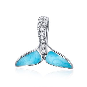 (obrázek pro) Stříbrné Přívěsek Blue Fishtail SCC1067, Kubická zirkonie, Pandora styl
