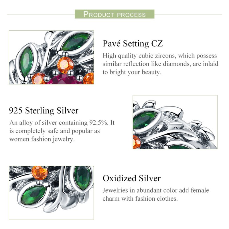 (obrázek pro) Stříbrné Přívěsek Doufám, Že Věnec SCC1062, Kubická zirkonie, Pandora styl - Zobrazit 6