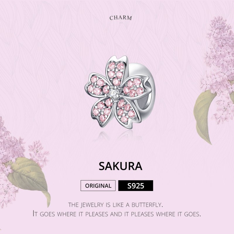 (obrázek pro) Stříbrné Přívěsek Sakura SCC1291, Kubická zirkonie, Pandora styl - Zobrazit 2