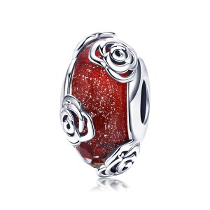 Stříbrné Přívěsek Voňavá Růže SCC1030, Murano sklo, jako Pandora (obrázek pro) Stříbrné Přívěsek Voňavá Růže SCC1030, Murano sklo, jako Pandora