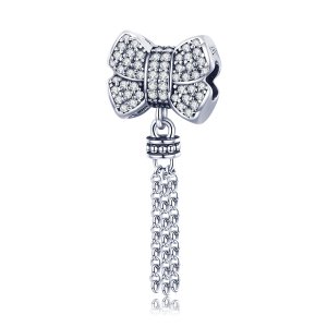 Stříbrné Visací Přívěsek Bowknot SCC1016, Kubická zirkonie, Pandora styl (obrázek pro) Stříbrné Visací Přívěsek Bowknot SCC1016, Kubická zirkonie, Pandora styl