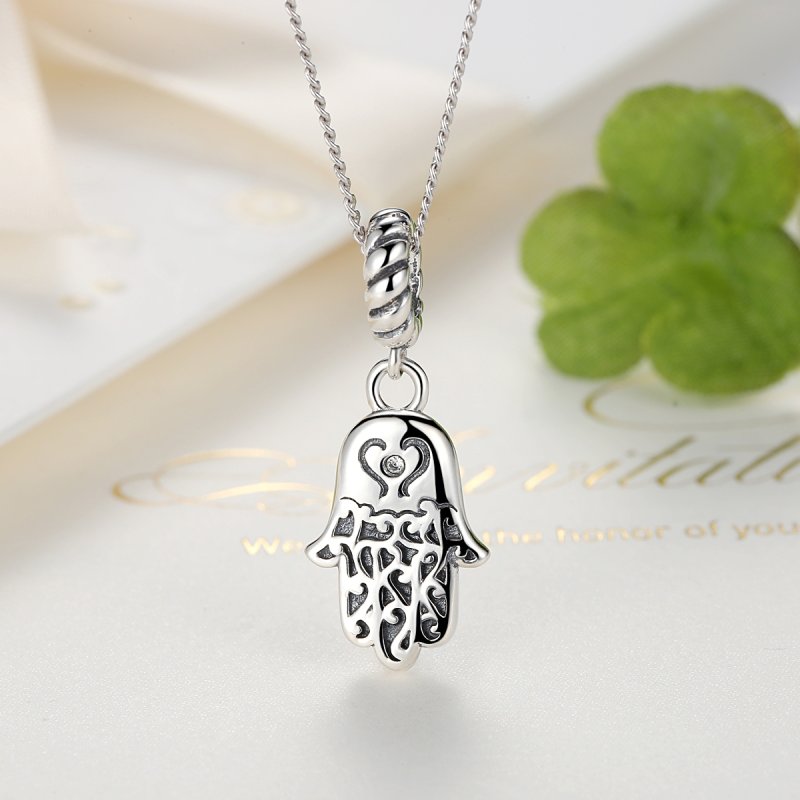 (obrázek pro) Stříbrné Visací Přívěsek Hamsa Ruka SCC031 jako Pandora - Zobrazit 5
