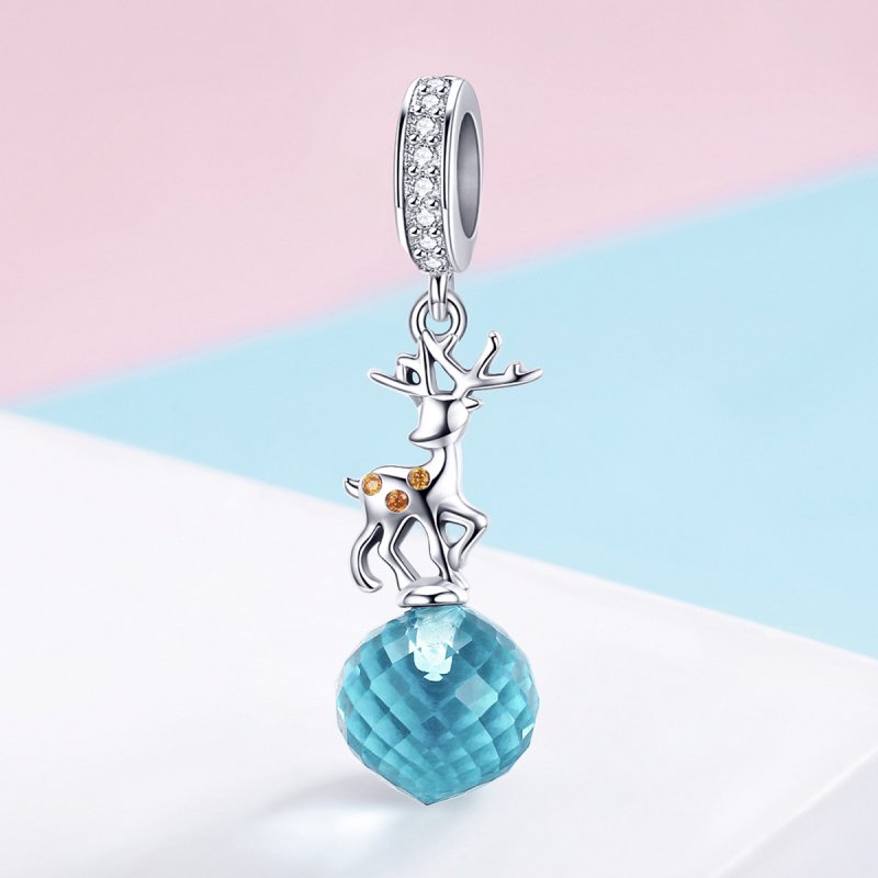 (obrázek pro) Stříbrné Visací Přívěsek Jelen SCC1010, Kubická zirkonie, Pandora styl - Zobrazit 2