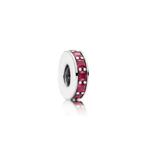 Abstract silver spacer with synthetic ruby - 791724SRU - Přívěsky | PANDORA (obrázek pro) Abstract silver spacer with synthetic ruby - 791724SRU - Přívěsky | PANDORA