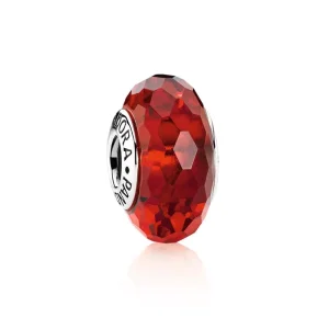 Červené broušené sklo Murano PANDORA (obrázek pro) Červené broušené sklo Murano PANDORA