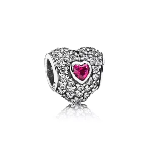 Červené trojité pavé srdce - 791168SRU - Přívěsky | PANDORA (obrázek pro) Červené trojité pavé srdce - 791168SRU - Přívěsky | PANDORA
