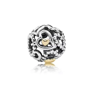 (obrázek pro) Přívěsek šíření lásky, sterlingové stříbro, 14k zlato - 791372 - Přívěsky | PANDORA