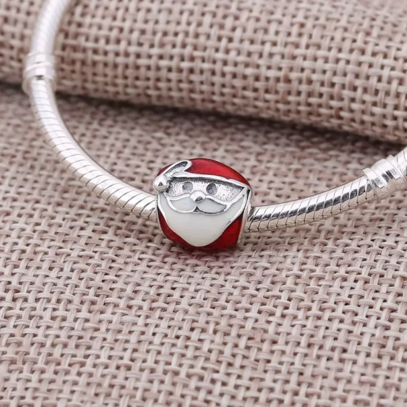 (obrázek pro) Přívěsek Santa Claus, sterlingové stříbro, bílá a červená glazura - 791405ENMX - - Zobrazit 2