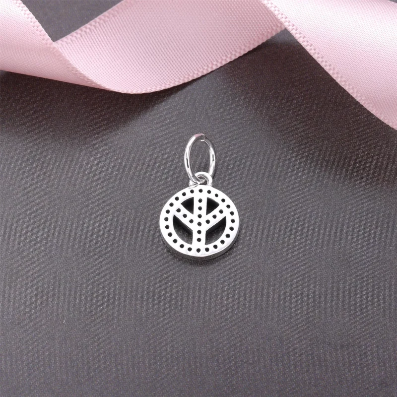 (obrázek pro) Přívěsek symbol míru, sterlingové stříbro, kubická zirkonie - 791308CZ - Přívěsk - Zobrazit 3