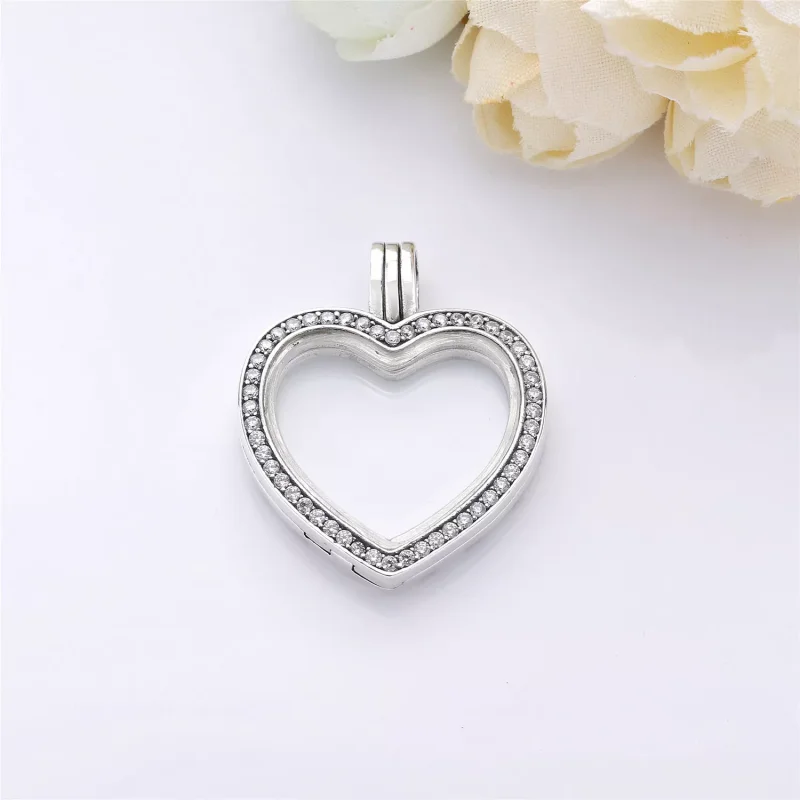(obrázek pro) Sparkling PANDORA Heart Floating Locket Pendant Charm - Zobrazit 2