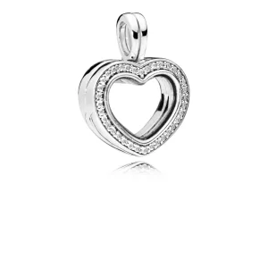 Sparkling PANDORA Heart Floating Locket Pendant Charm (obrázek pro) Sparkling PANDORA Heart Floating Locket Pendant Charm