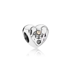 (obrázek pro) Srdce rodiny, sterlingové stříbro, 14k zlato - 791771 - Přívěsky | PANDORA