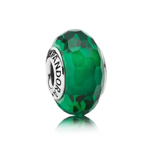 Zelená broušené sklo Murano PANDORA (obrázek pro) Zelená broušené sklo Murano PANDORA