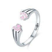 Stříbrné prsten Kočičí Tlapa SCR366 Pandora styl