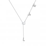 Stříbrné Řetízkový náhrdelník Milující Srdce SCN318, Kubická zirkonie, jako Pandora