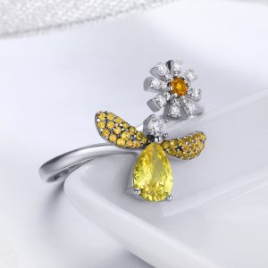 Stříbrné prsten Včelí Požehnání SCR348, Kubická zirkonie, jako Pandora