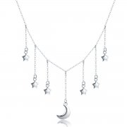 Stříbrné Náhrdelník Zářící Hvězdný Měsíc SCN301 Pandora styl