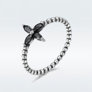 Stříbrné prsten Moderní Květina SCR137, Kubická zirkonie, jako Pandora