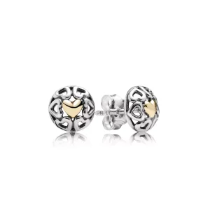Naušnice, sterlingové stříbro, 14kt zlato - 290557 - Náušnice | PANDORA (obrázek pro) Naušnice, sterlingové stříbro, 14kt zlato - 290557 - Náušnice | PANDORA