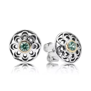 Naušnice, sterlingové stříbro, 14kt zlato, zelený syntetický spinel - Teraz nové, nižšie ceny! - 290542SSG - Náušnice | PANDORA (obrázek pro) Naušnice, sterlingové stříbro, 14kt zlato, zelený syntetický spinel - Teraz nové, nižšie ceny! - 290542SSG - Náušnice | PANDORA