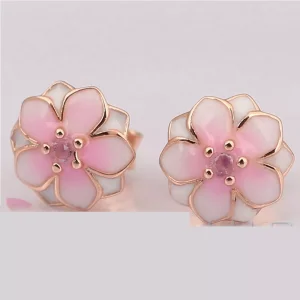 (obrázek pro) Náušnice Rose Gold Magnolia Bloom PANDORA