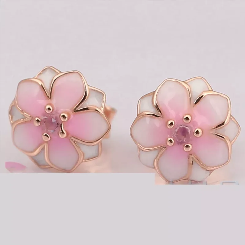 (obrázek pro) Náušnice Rose Gold Magnolia Bloom PANDORA
