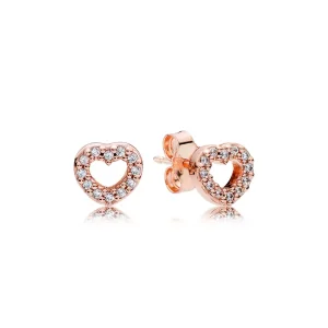Polapená srdce - 280528CZ - Náušnice | PANDORA (obrázek pro) Polapená srdce - 280528CZ - Náušnice | PANDORA