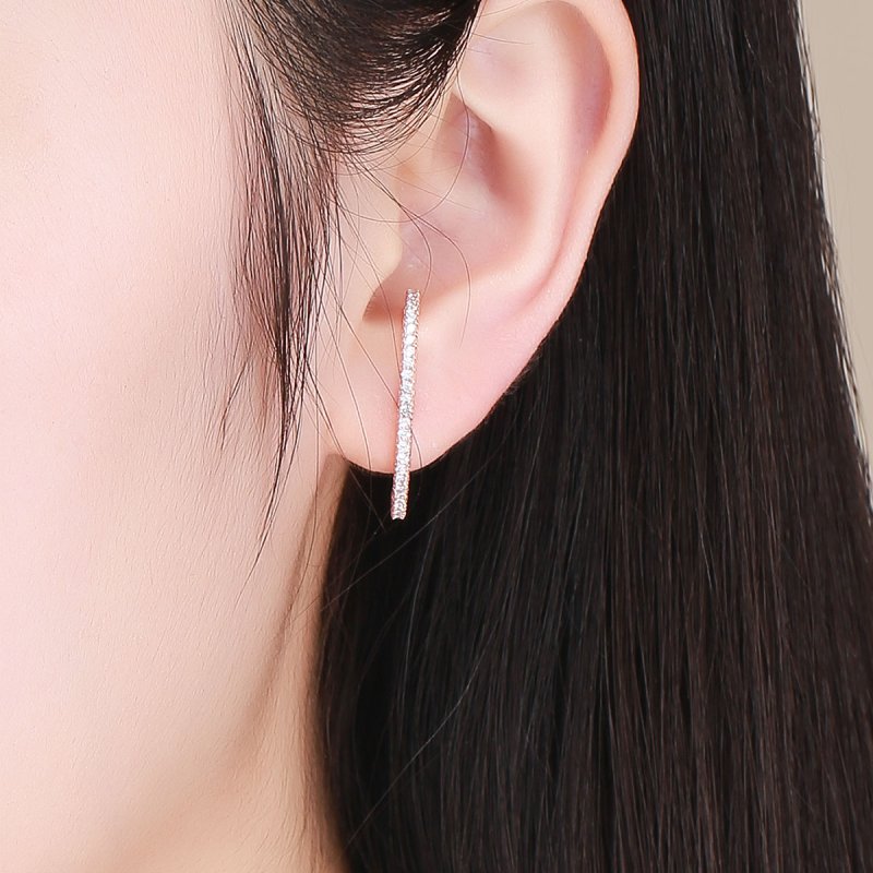 (obrázek pro) Rose Gold Kruhové Náušnice Elegantní Radiány SCE548, Kubická zirkonie, Pandora s - Zobrazit 6