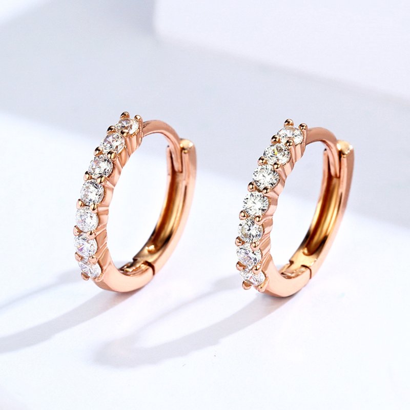 (obrázek pro) Rose Gold Kruhové Náušnice Prohlášení O Milosti SCE351-C, Kubická zirkonie, Pand - Zobrazit 4