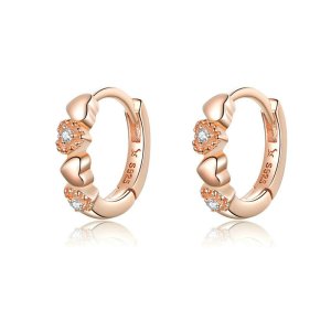 Rose Gold Kruhové Náušnice Srdce Datování SCE445-C, Kubická zirkonie, Pandora styl (obrázek pro) Rose Gold Kruhové Náušnice Srdce Datování SCE445-C, Kubická zirkonie, Pandora styl