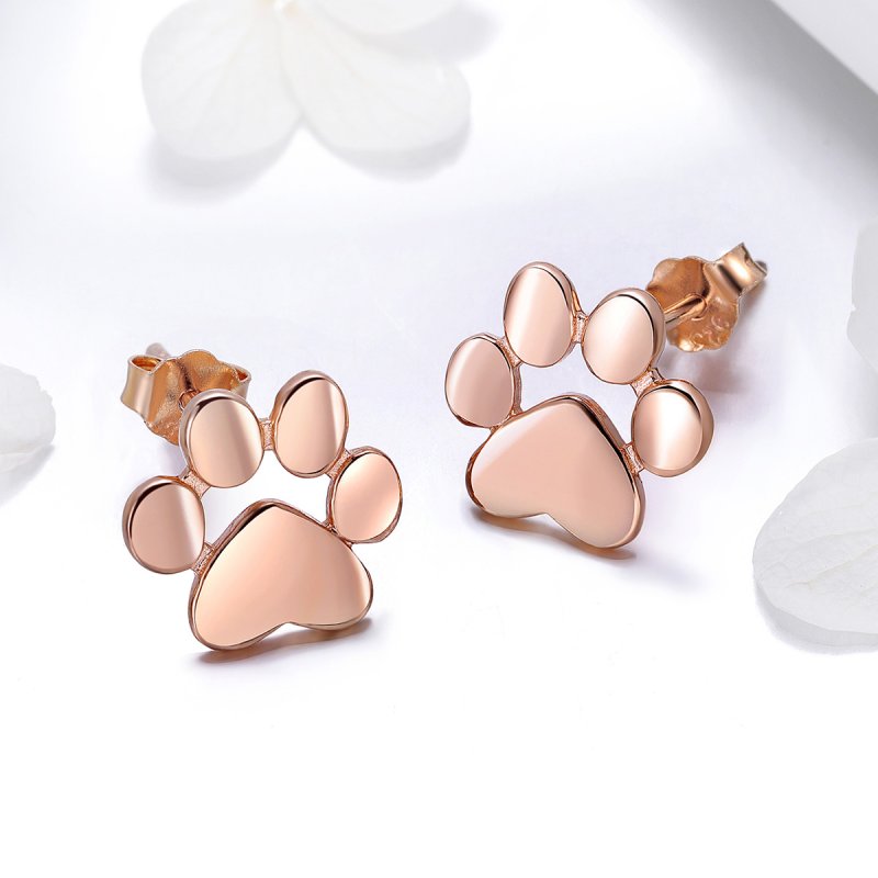 (obrázek pro) Rose Gold Peckové Náušnice Roztomilá Kočka Tlapa SCE407-3 Pandora styl - Zobrazit 3