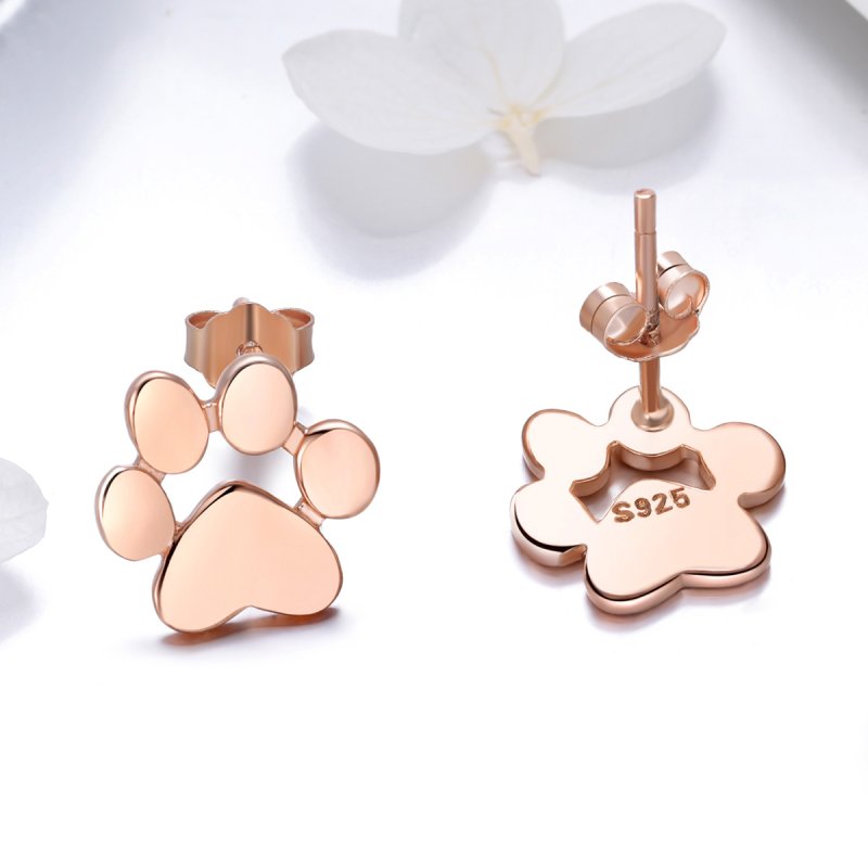 (obrázek pro) Rose Gold Peckové Náušnice Roztomilá Kočka Tlapa SCE407-3 Pandora styl - Zobrazit 4