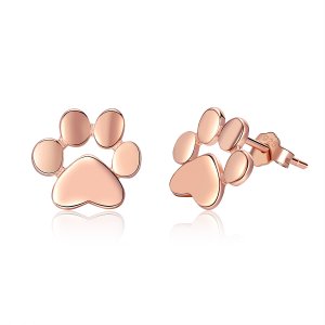 (obrázek pro) Rose Gold Peckové Náušnice Roztomilá Kočka Tlapa SCE407-3 Pandora styl