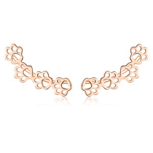 (obrázek pro) Rose Gold Peckové Náušnice Tlapa Tisk SCE430-C Pandora styl