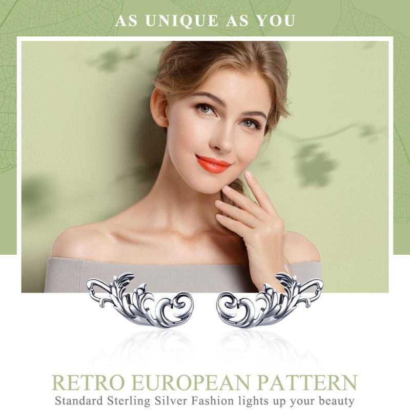 (obrázek pro) Stříbrné Peckové Náušnice Retro Evropská Květina SCE580 Pandora styl - Zobrazit 2