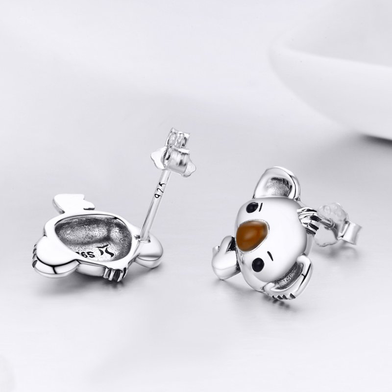 (obrázek pro) Stříbrné Peckové Náušnice Roztomilý Koala SCE381 Pandora styl - Zobrazit 5
